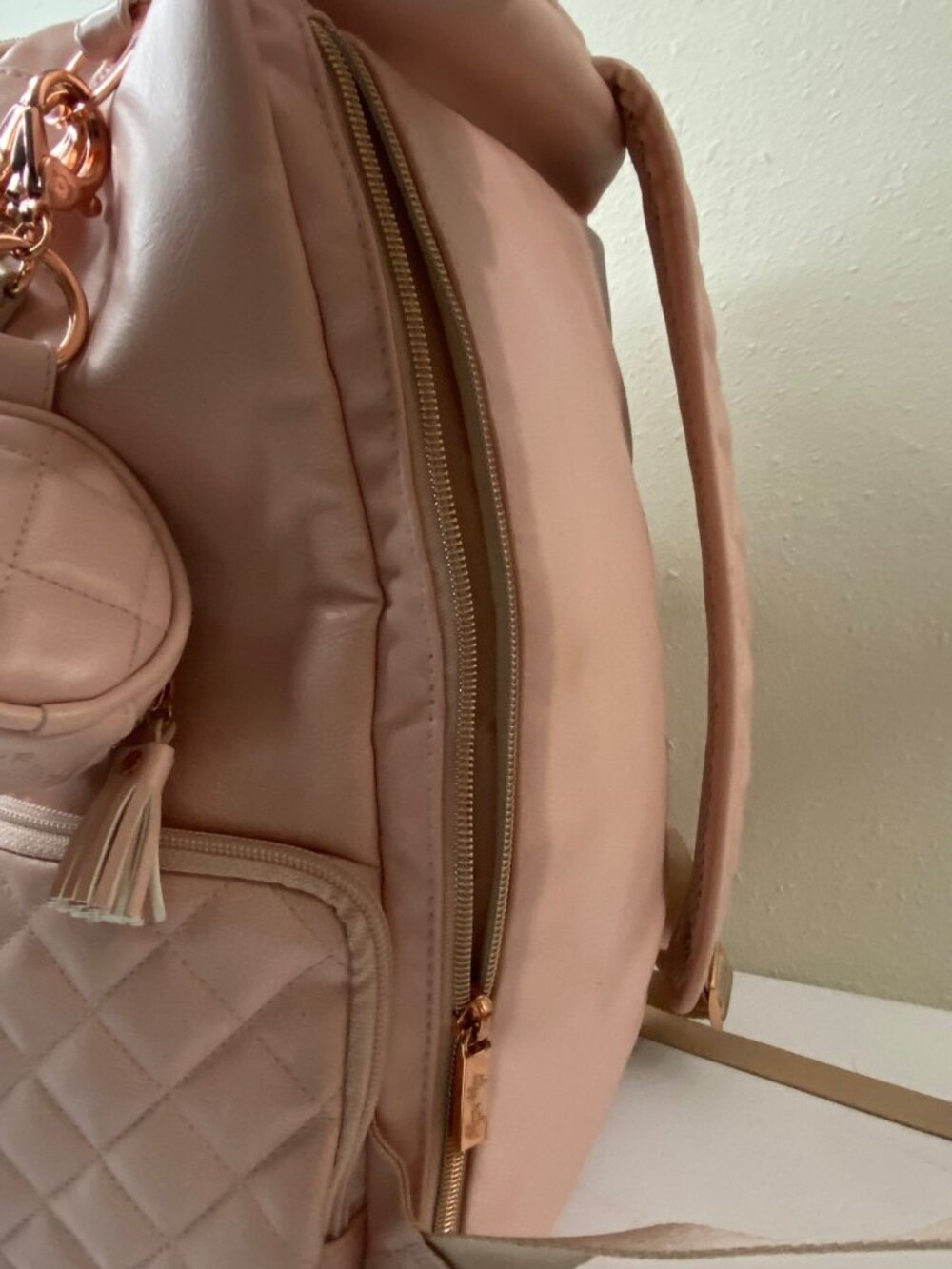Itzy Ritzy Diaper Bag Backpack Pink Quilted Baby Bag Set - Picture 9 of 16